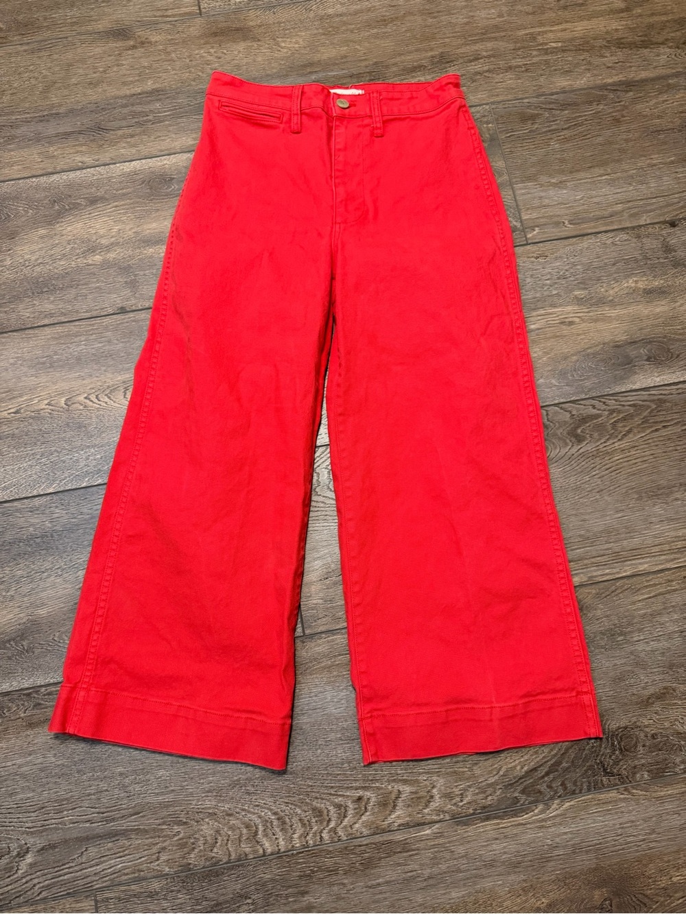 Madewell Wide-Leg Red High-Rise Pants